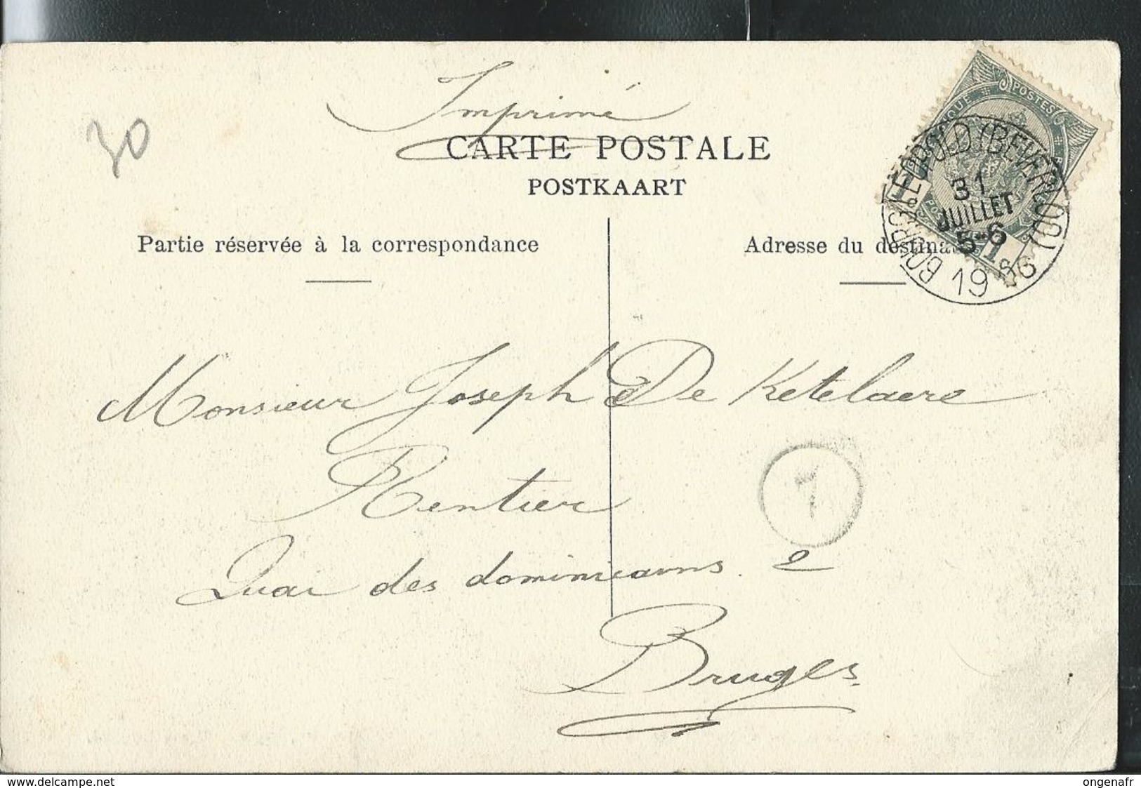 Carte écrite: Camp De Beverloo - Champ De Tir    écrite: 31/07/1906 - Leopoldsburg (Kamp Van Beverloo)