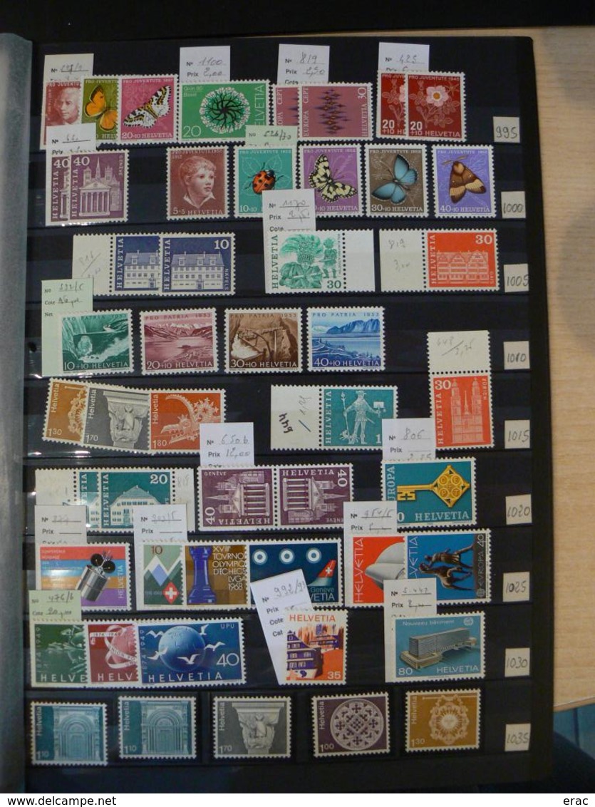 Suisse - Collection De Timbres Neufs * Et ** (en Majorité) - Nombreuses Séries Complètes - Collections (without Album)