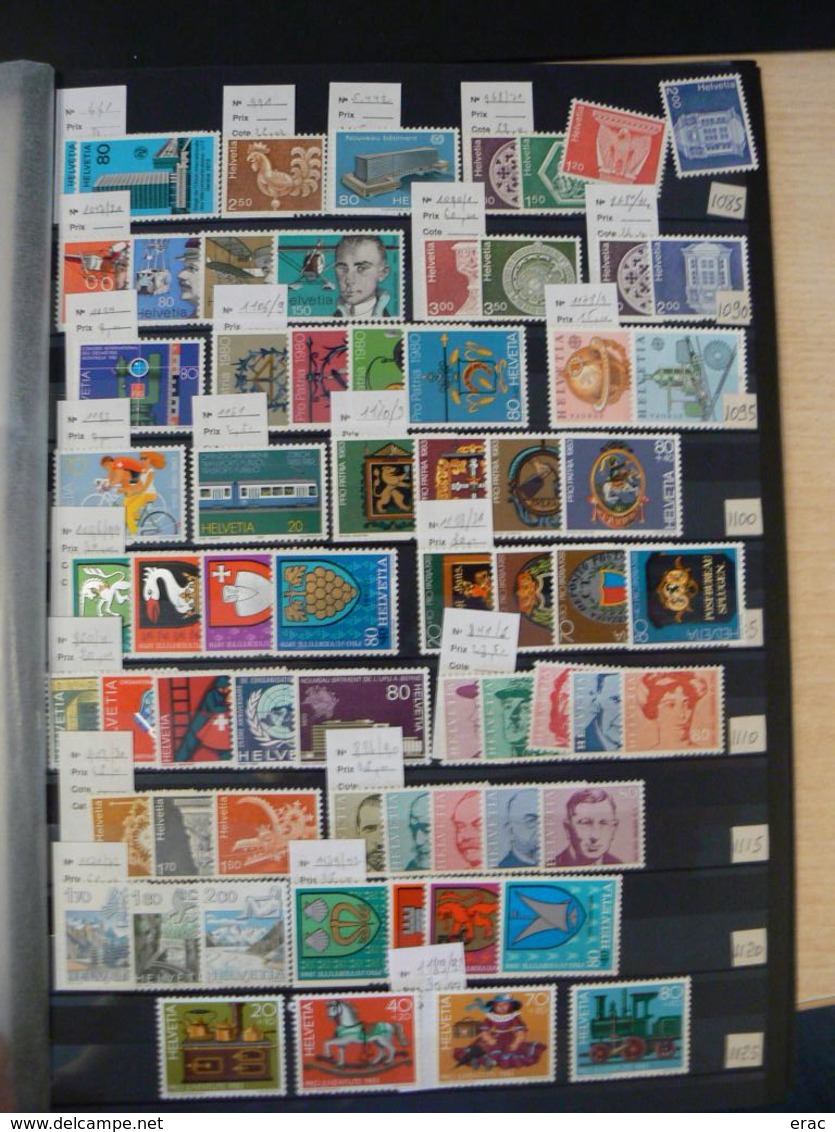 Suisse - Collection de timbres neufs * et ** (en majorité) - Nombreuses séries complètes