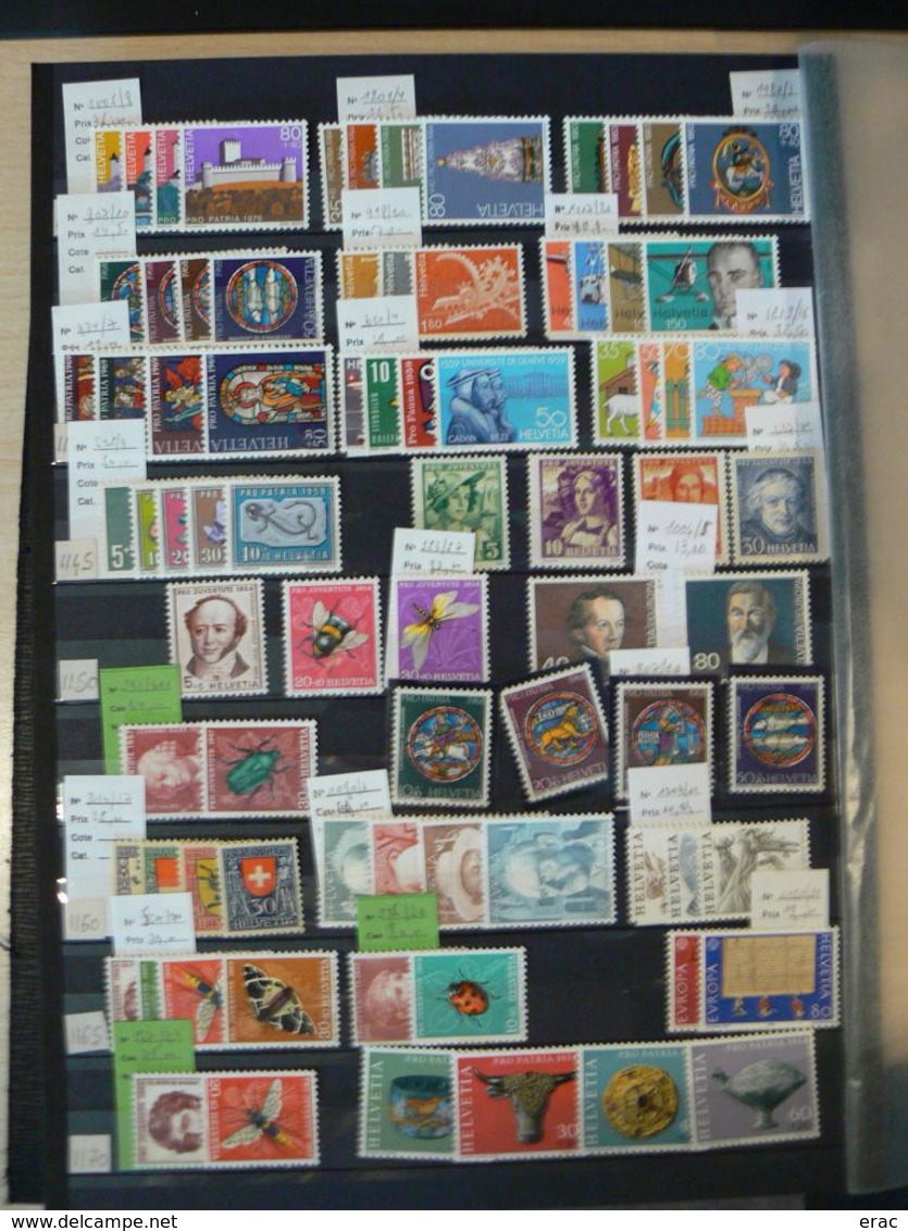 Suisse - Collection de timbres neufs * et ** (en majorité) - Nombreuses séries complètes