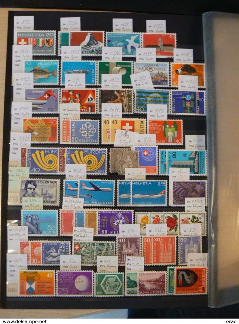 Suisse - Collection de timbres neufs * et ** (en majorité) - Nombreuses séries complètes