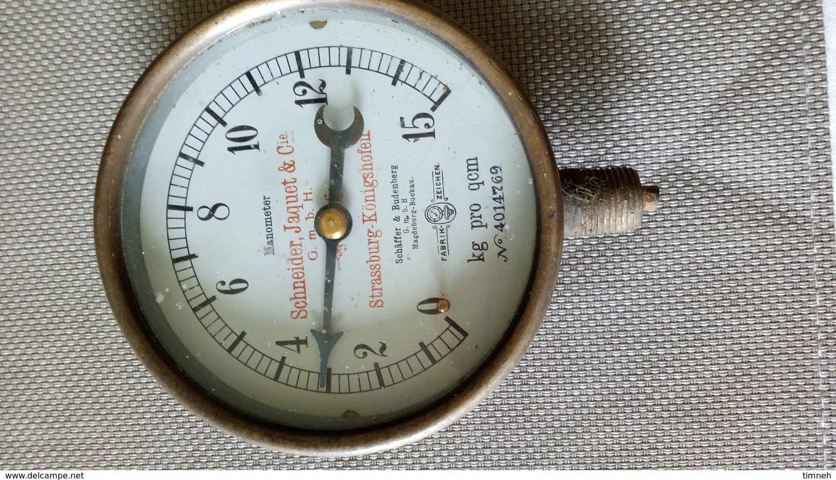 MANOMETER SCHNEIDER JAQUET STRASSBURG KÖNIGSHOFEN SCHÄFFER 1 BUDENBERGMAGDEBURG BUCKAU - Other Apparatus