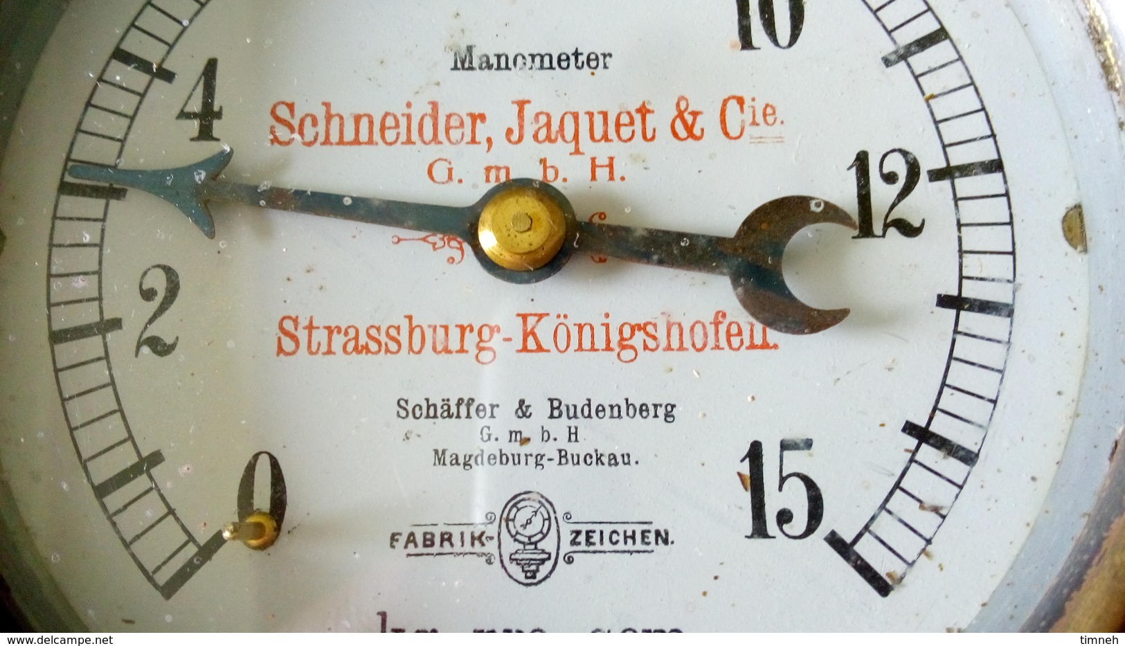 MANOMETER SCHNEIDER JAQUET STRASSBURG KÖNIGSHOFEN SCHÄFFER 1 BUDENBERGMAGDEBURG BUCKAU - Other Apparatus