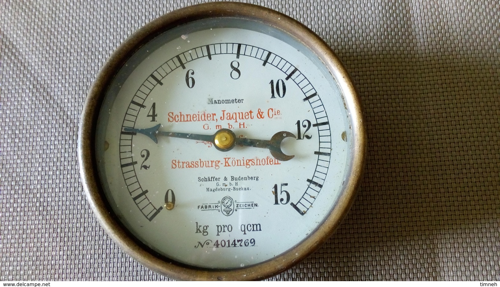 MANOMETER SCHNEIDER JAQUET STRASSBURG KÖNIGSHOFEN SCHÄFFER 1 BUDENBERGMAGDEBURG BUCKAU