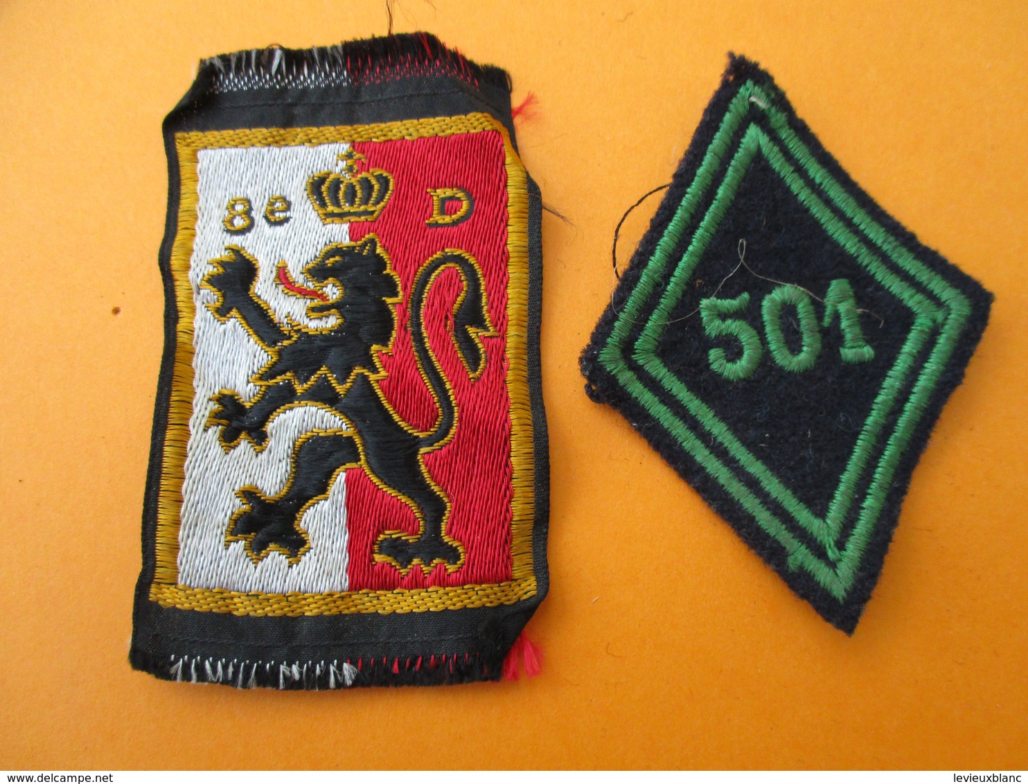 Militaria/2  Ecussons Tissu à Coudre/ Lion  Origine à Déterminer/ 501éme De Chars De Combat/ Vers 1950-60      ET201 - Ecussons Tissu