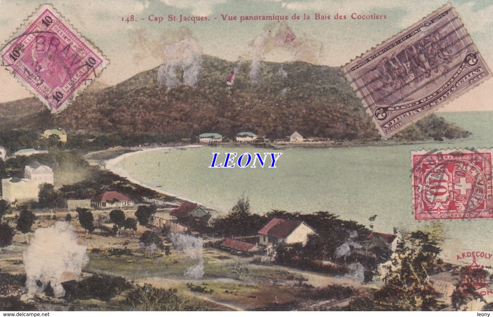 CPA Du VIETNAM  -  CAP ST JACQUES  - VUE PANORAMIQUE De La BAIE Des COCOTIERS - TIMBRES -1911 - Viêt-Nam