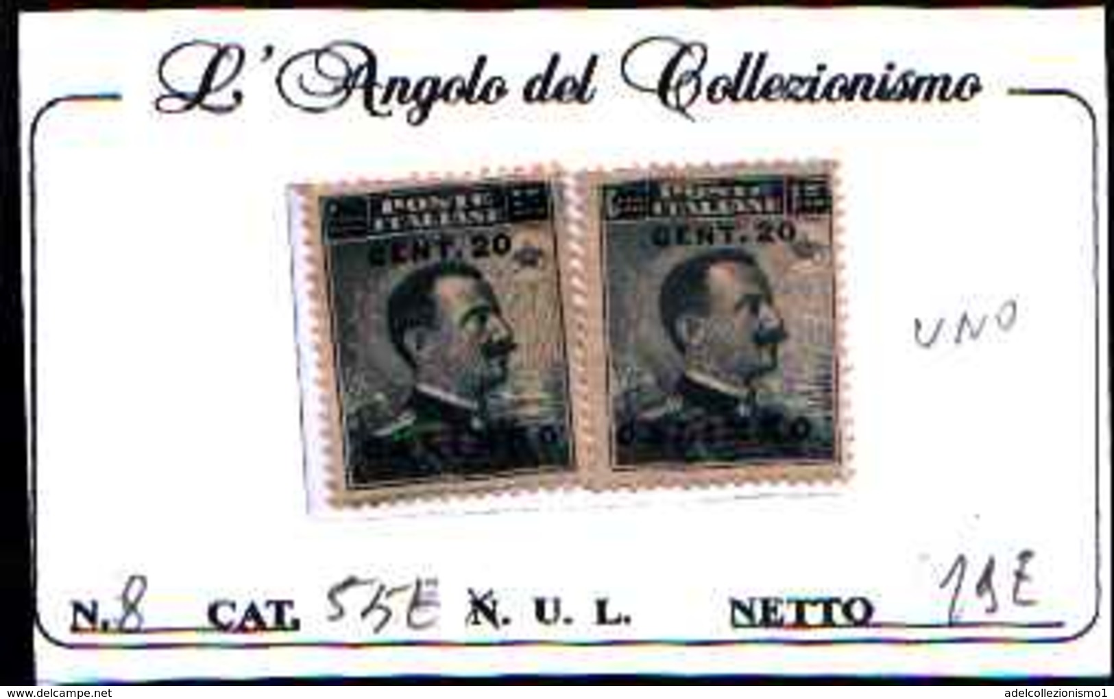 84882) EGEO-CALINO-20 C. Su 15 C.-V. Emanuele III  SOPR.- N.8--MNH**-LA VENDITA E RIFERITA A 1 SOLO FRANCOBOLLO - Egée (Calino)