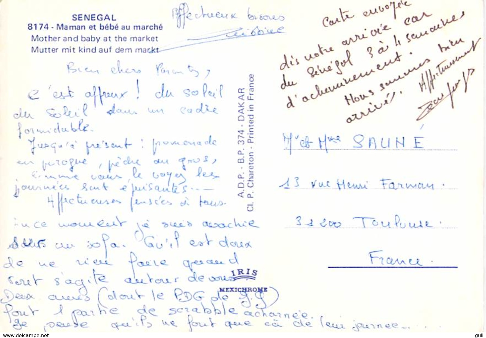 Afrique >  SENEGAL Maman Et Bébé Au Marché  (- Editions A.D.P  Cliché Chareton 8174 )  *PRIX FIXE - Sénégal