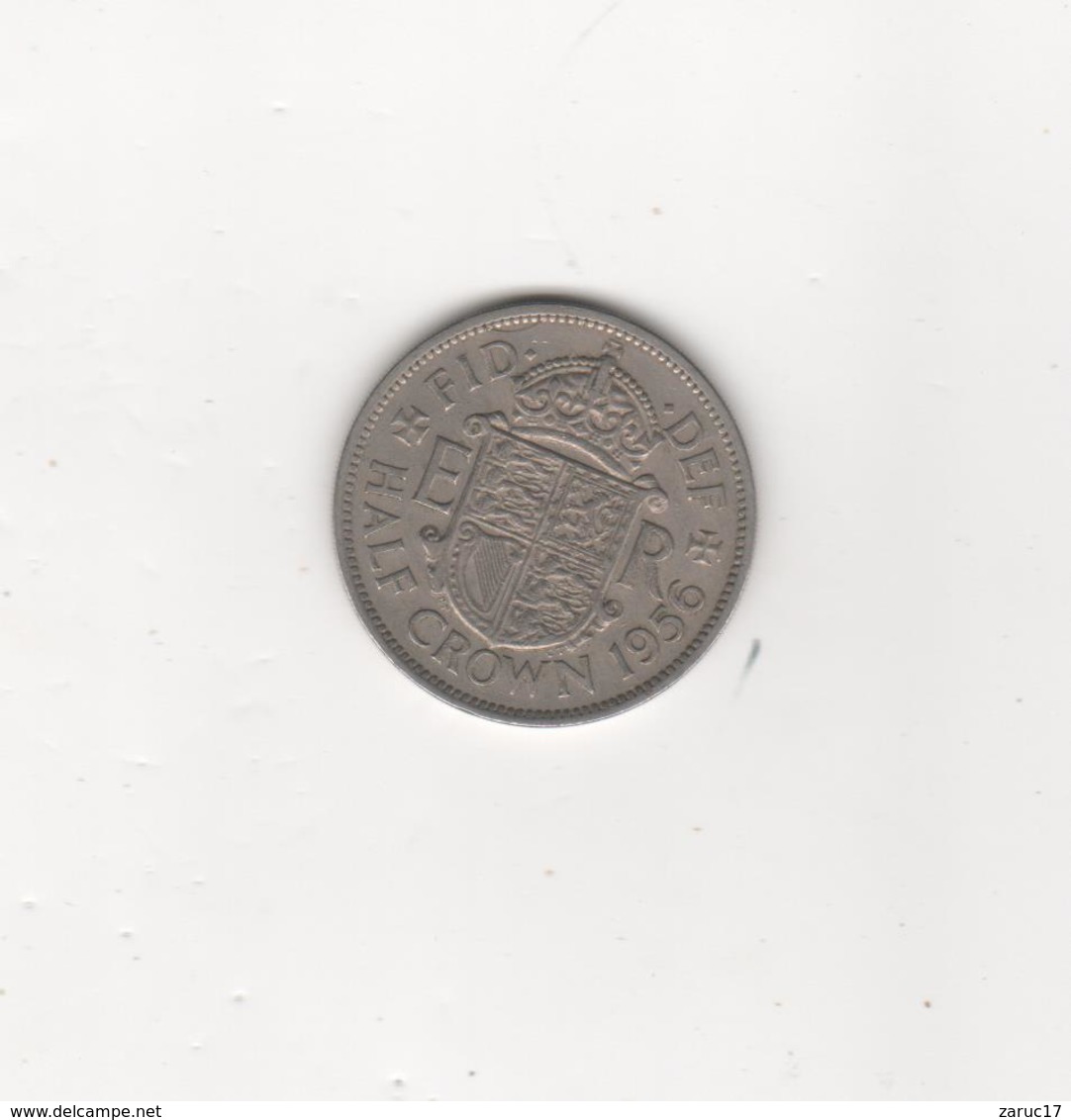 PIECE ANGLETERRE HALF CROWN FID. DEF. 1956 - ELIZABETH .II. DEI. GRATIA REGINA - Autres & Non Classés