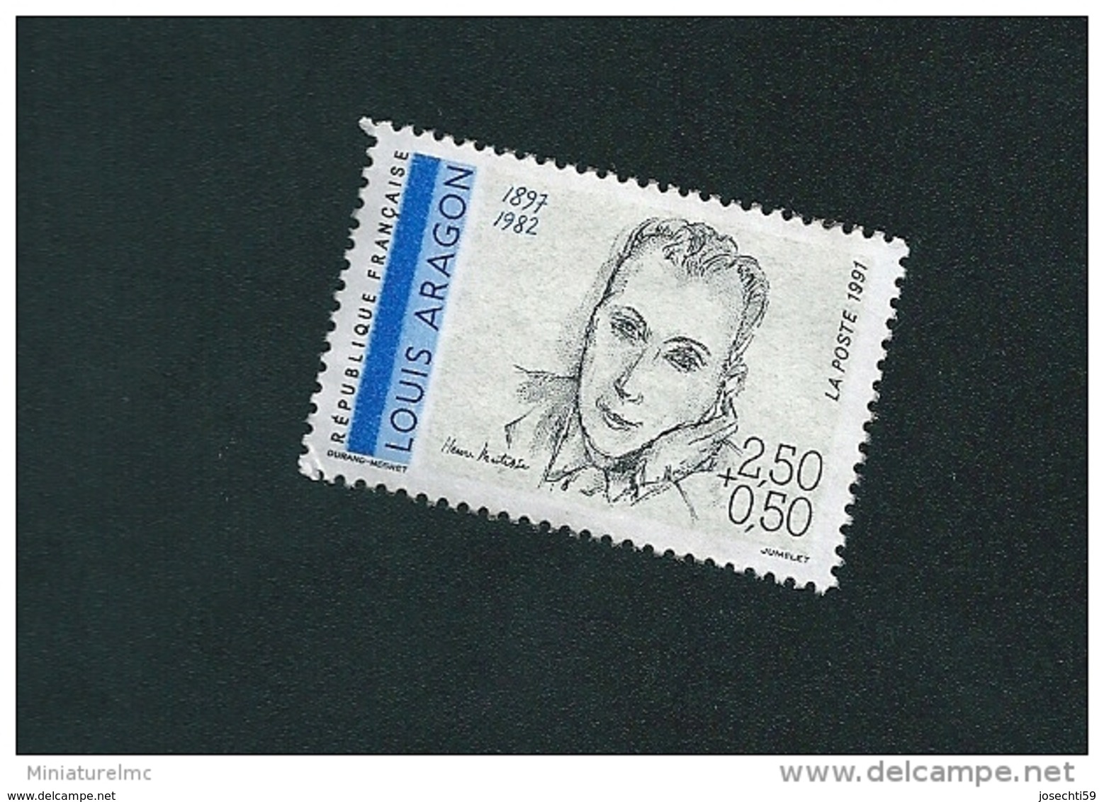 N° 2683 Louis Aragon 1897-1982  Oblitéré 1991 Timbre FRANCE - Gebraucht