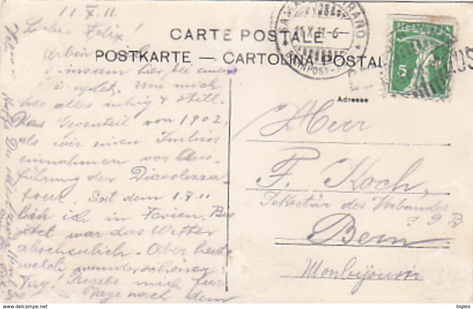Bernina-Postkutsche Bei Bernina-Häusern - 1911         (P-147-60909) - Post & Briefboten