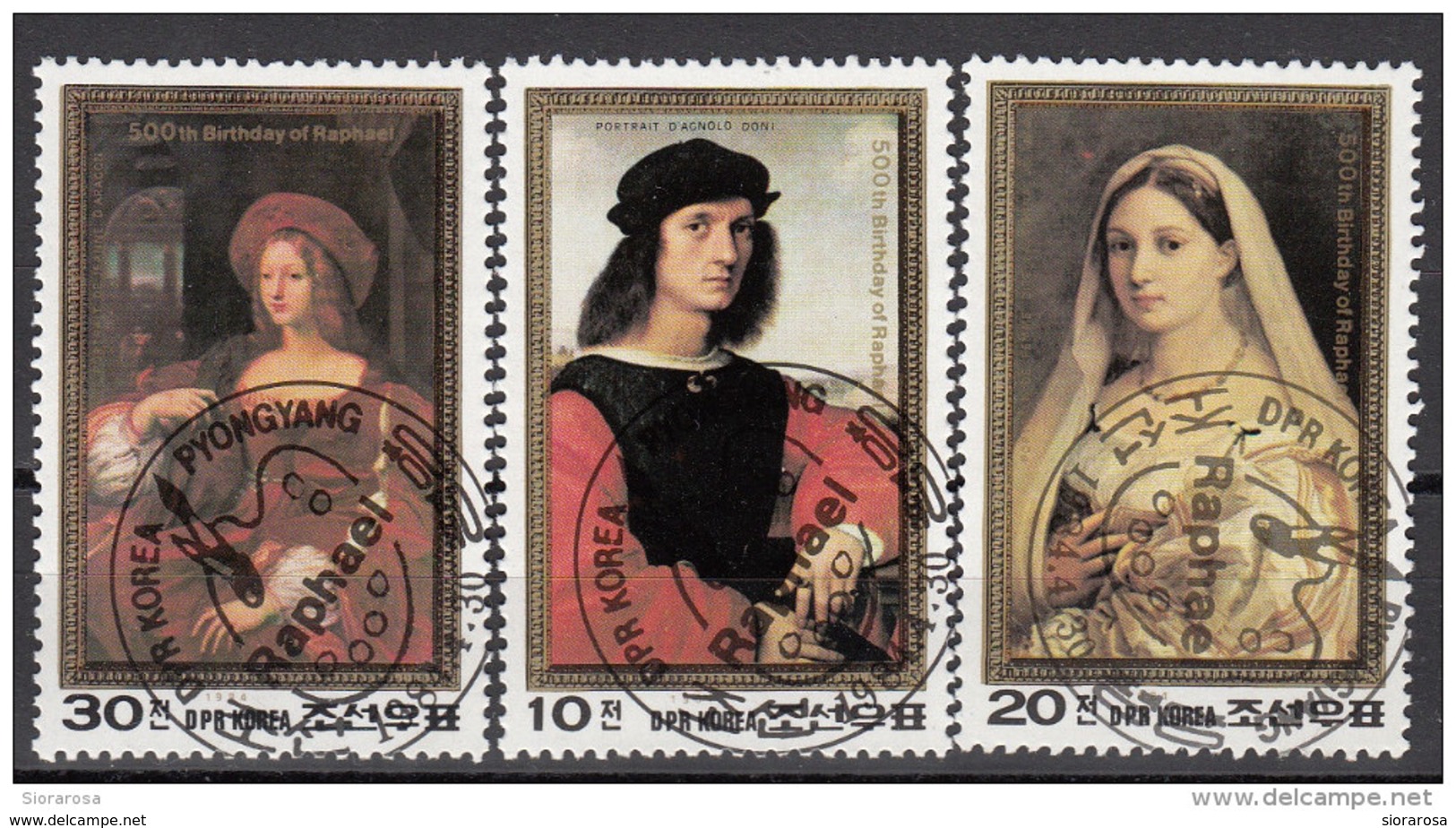 DPR Korea 1984 Sc. 2362 Quadri Dipinti Da Raffaello Raphael, 500th Anniv. Of Birth Paintings Tableaux - Corea Del Nord