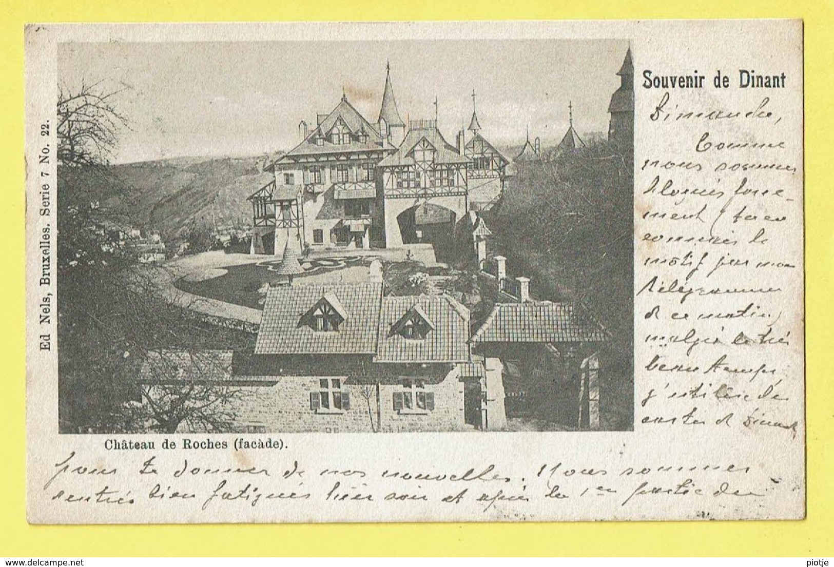 * Dinant (Namur - Namen - La Wallonie) * (Ed Nels, Série 7, Nr 22) Chateau De Roches Façade, Kasteel, Castle, Souvenir - Dinant