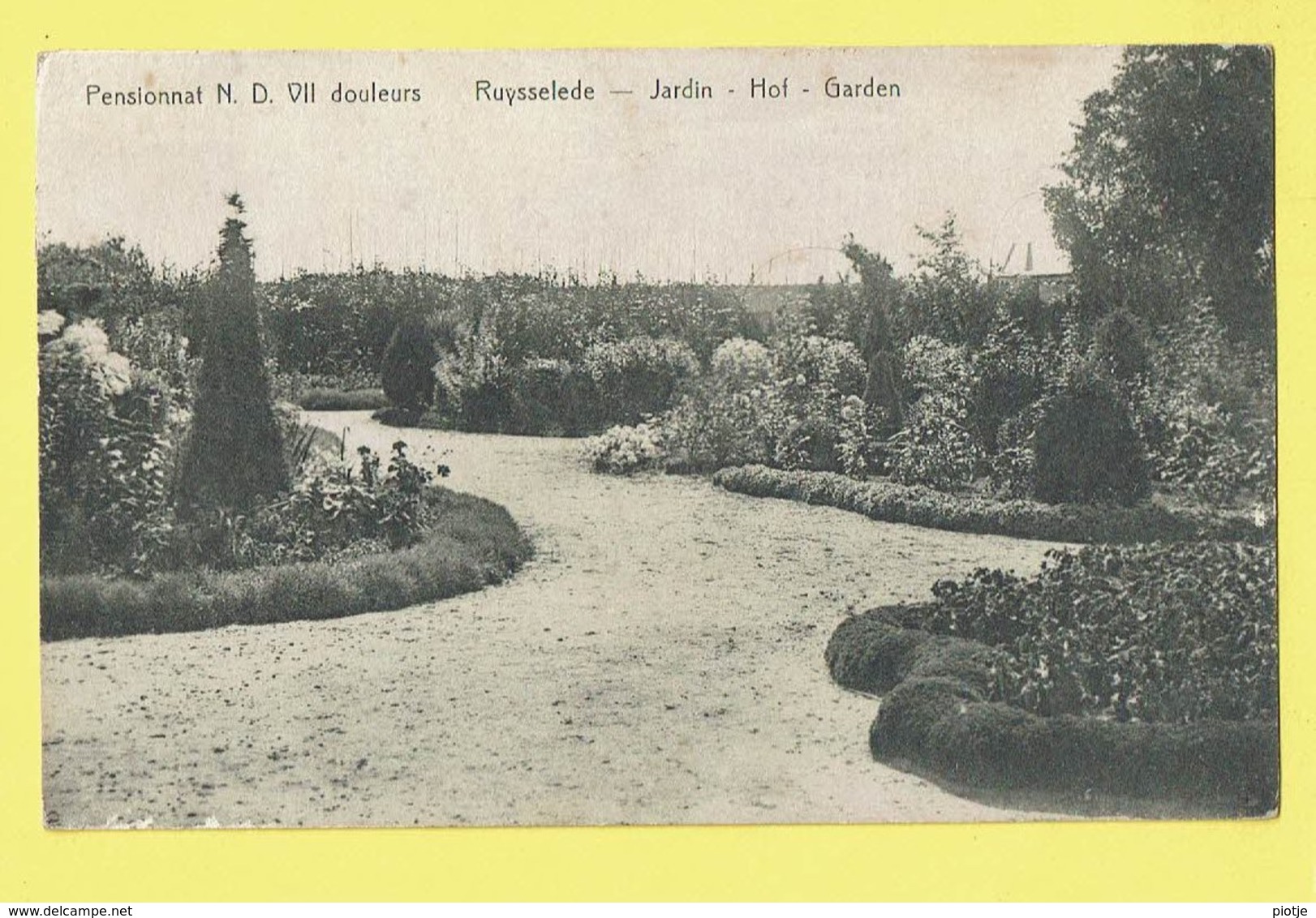 * Ruiselede - Ruysselede * Pensionnat ND VII Douleurs, Jardin, Hof, Garden, école, School, Rare, Old, TOP, Unique - Ruiselede