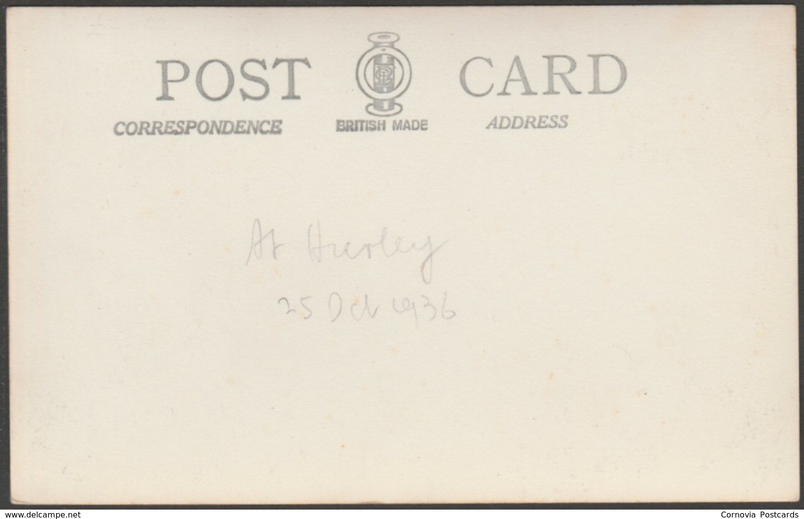 At Hurley In The Rain, Berkshire Or Warwickshire, 1936 - PCL RP Postcard - To Identify