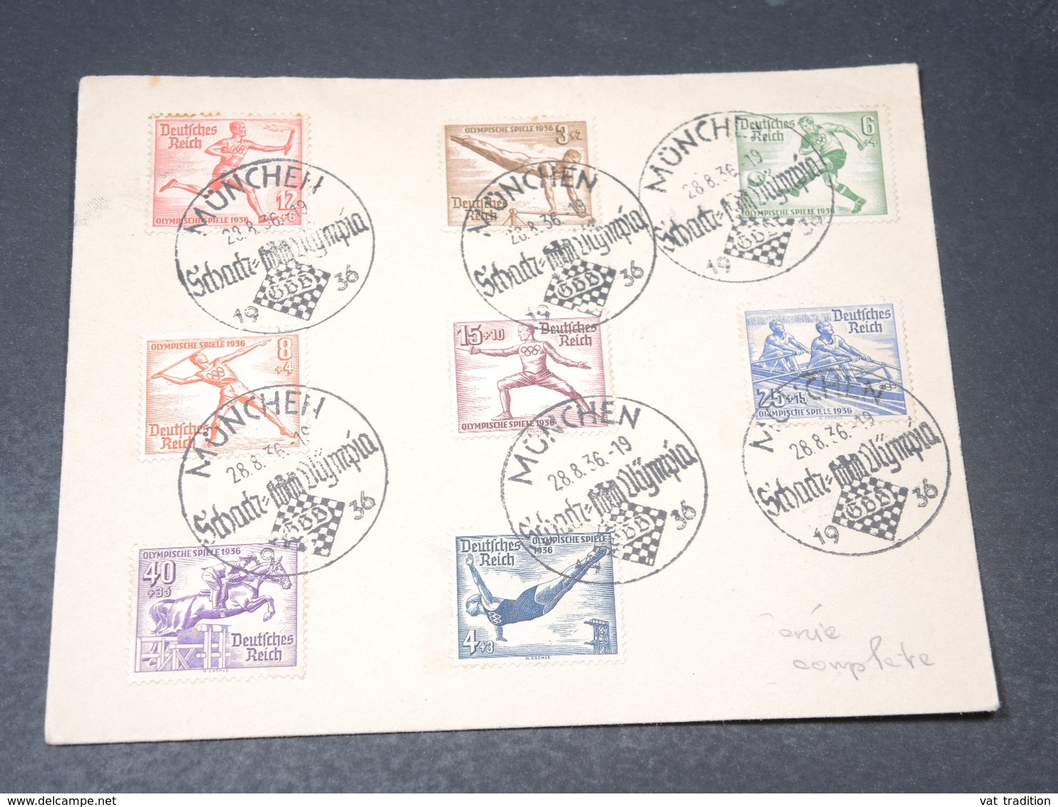 ALLEMAGNE - Série Des Jeux Olympiques De Munchen En 1936 Sur Enveloppe - L 19579 - Lettres & Documents