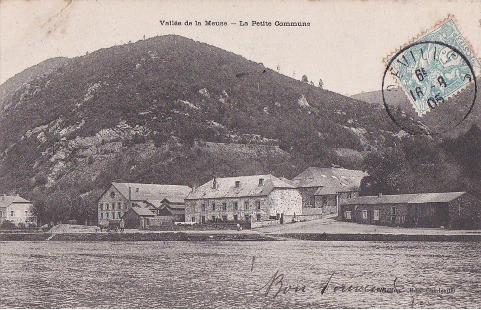 08 LA PETITE COMMUNE  Maisons Du Village Bord D' EAU Et Montagne  Timbre 1905 - Altri & Non Classificati