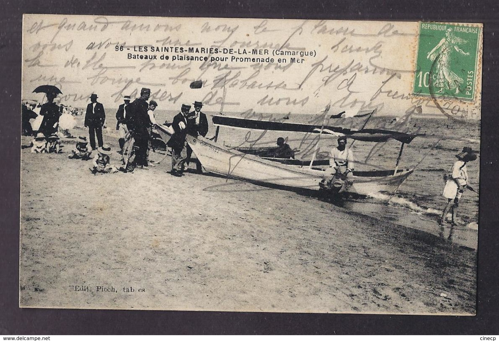 CPA 13 - LES SAINTES-MARIES-DE-LA-MER - Bateaux De Plaisance Pour Promenade En Mer TB PLAN ANIMATION Jolie Oblitération - Saintes Maries De La Mer