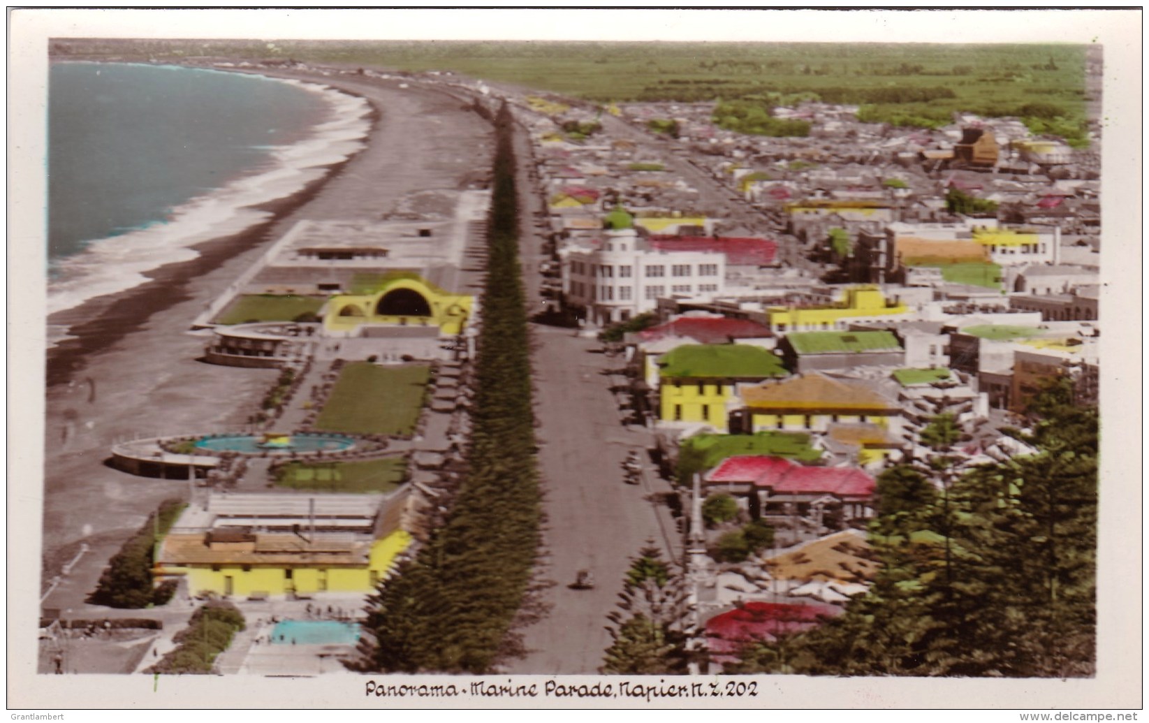 Panorama, Marine Parade, Napier, New Zealand Vintage PC/Real Photo Unused - New Zealand