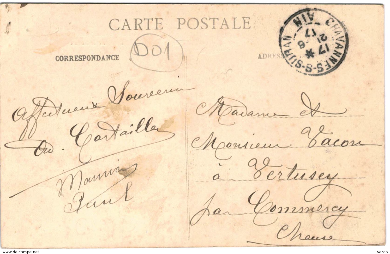 Carte Postale Ancienne De CHAVANNES - Non Classés