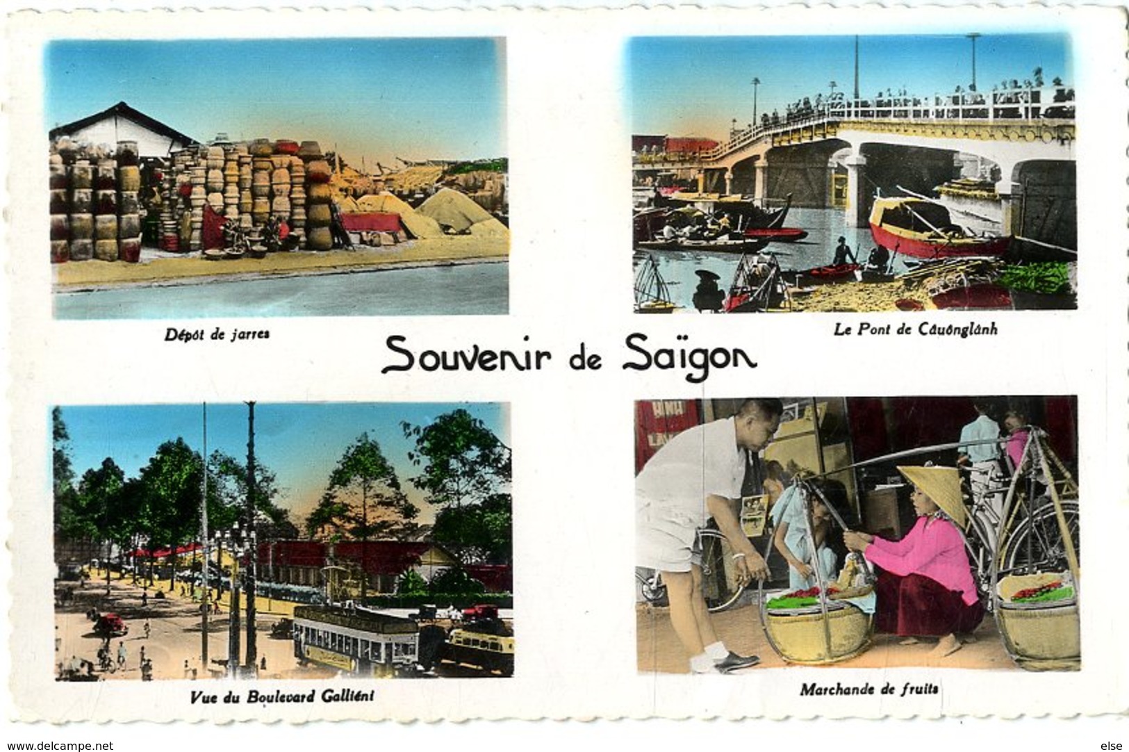 VIET NAM  -  SOUVENIR DE SAIGON  -  CPSM 1940/50 - Viêt-Nam