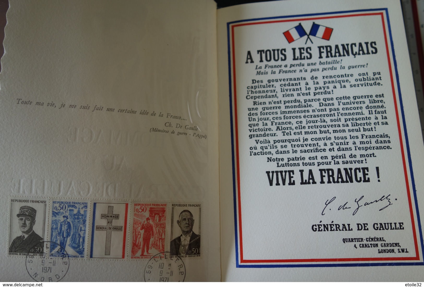 LIVRET SOUVENIR Général DE GAULLE 9/11/1971 - De Gaulle (Général)