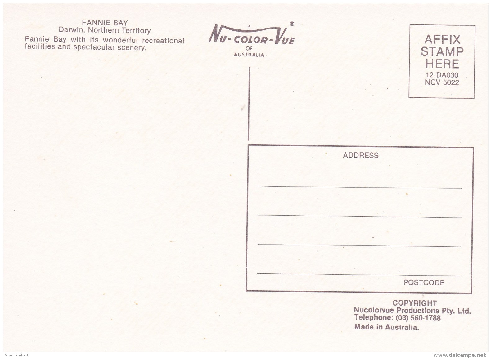 Fannie Bay Multiview, Darwin, Northern Territory Unused - Darwin