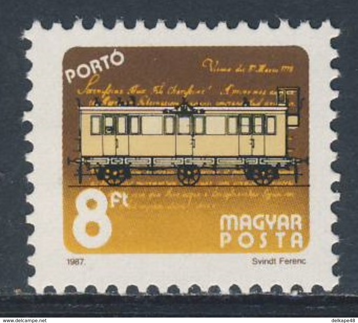 Hungary Ungarn 1987 Mi P255 Portomarken ** Railway Mail Carriage / Bahnpostwagen - Postal History / Geschichte Der Post - Treinen