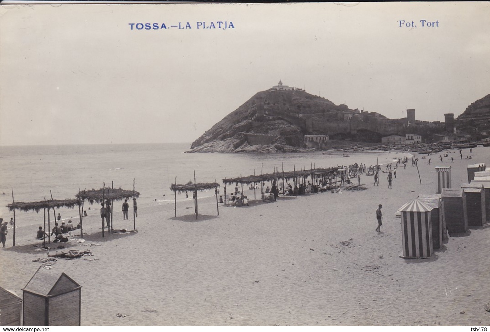 ESPAGNE----RARE---TOSSA DE MAR---la Platja--( Carte-photo TORT )--voir 2 Scans - Gerona