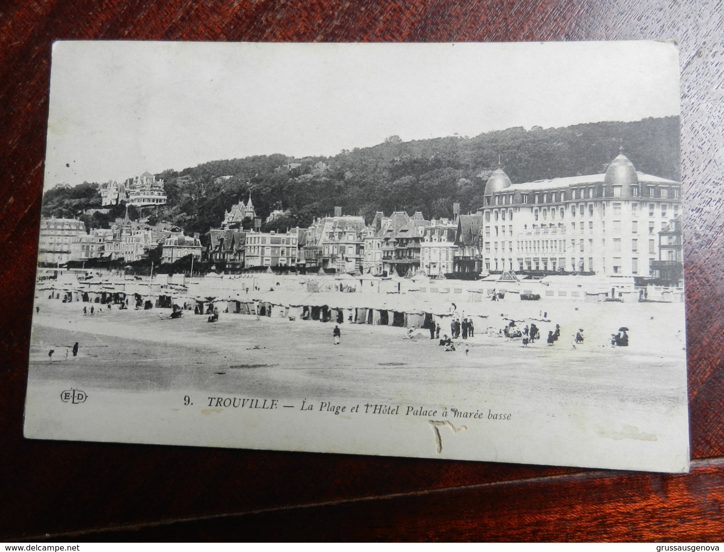 17551) 14 TROUVILLE LA PLAGE HOTEL PALACE A MAREE BASSE VIAGGIATA PICCOLO FORO IN BASSO - Trouville