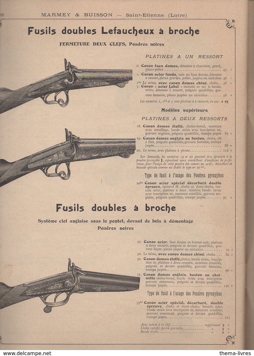 Saint Etienne (42 Loire) Catalogue MARMEY ET BUISSON  Quincaillerie , Armes 1905  (CAT 1068) - Publicités