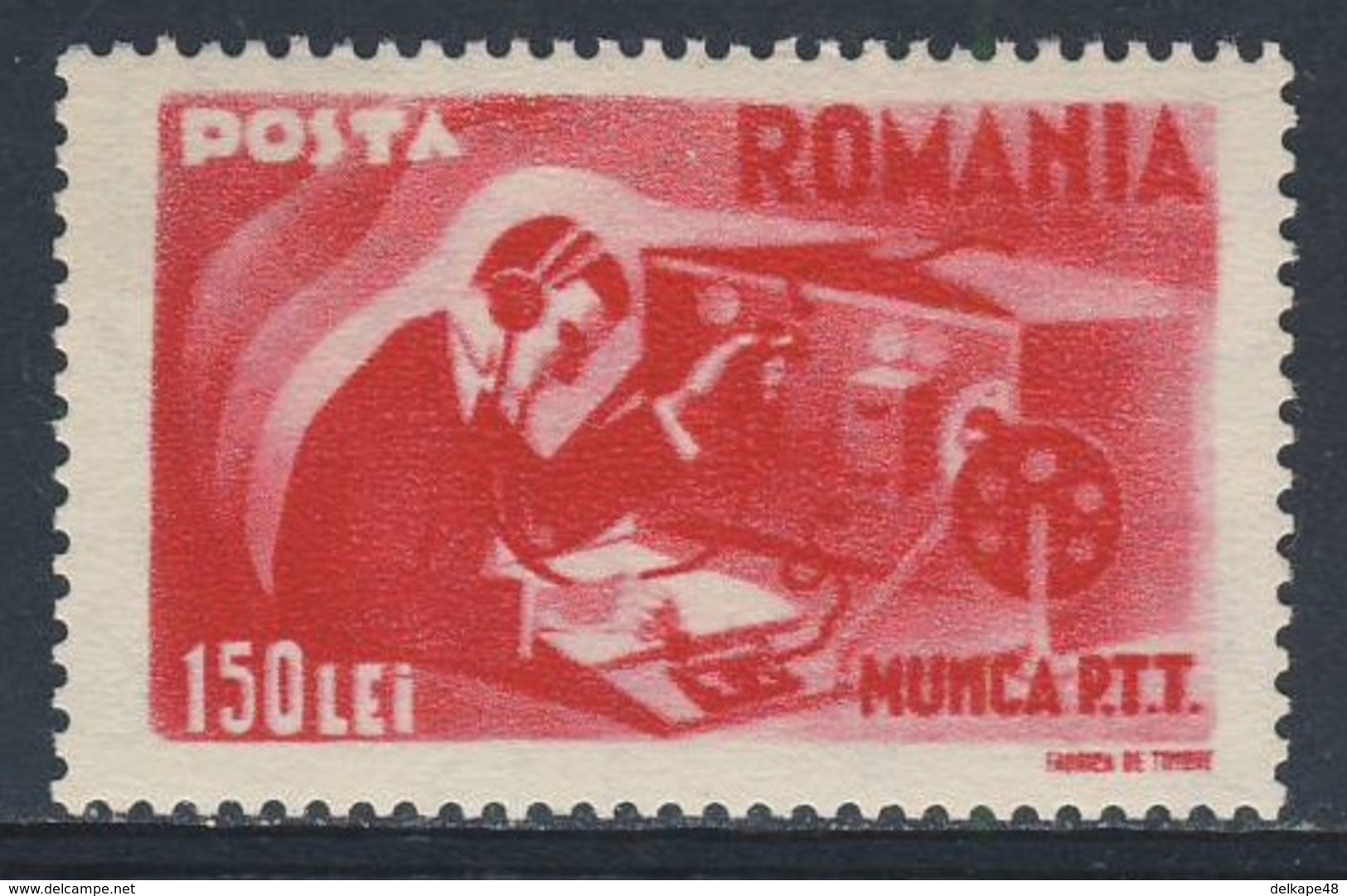 Romania Romana Rumänien 1945 Mi 870 YT B838 SG 1729 * MH - Telegraphist / Telegraphist -  Postwesen / Postal Employees - Telecom