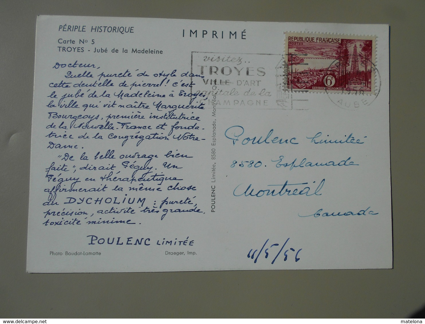 AUBE TROYES JUBE DE LA MADELEINE CARTE No 5 PERIPLE HISTORIQUE - Troyes