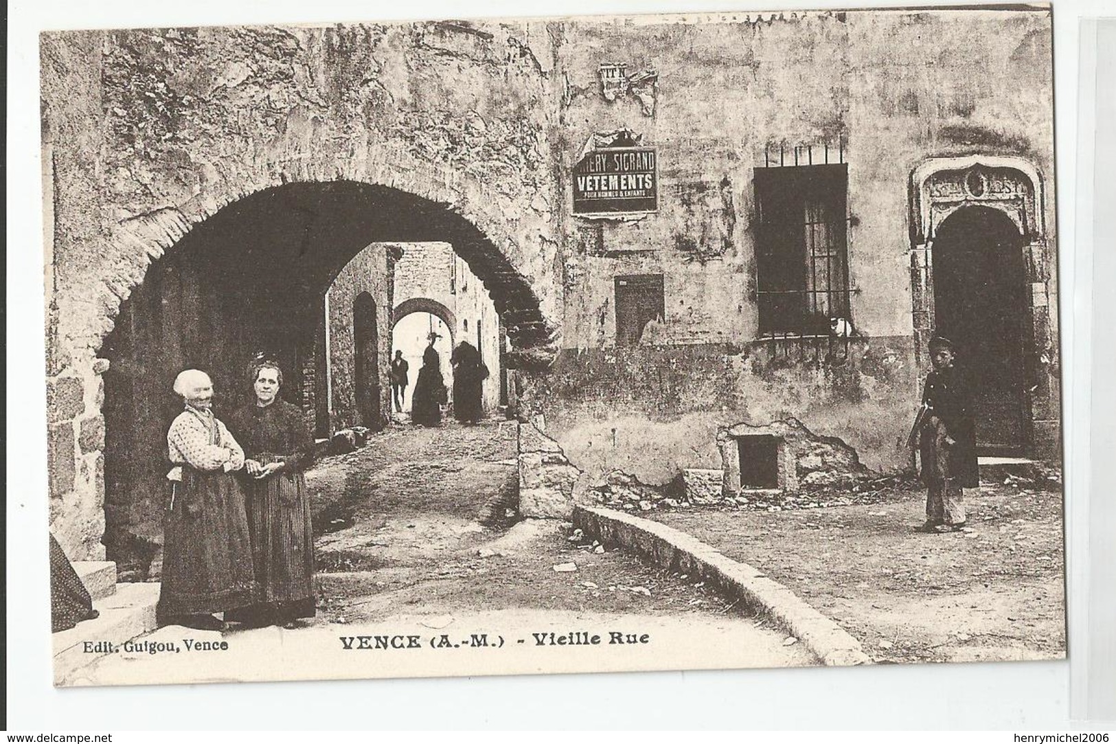 06 Vence Vieille Rue Animée Ed Guigou - Vence