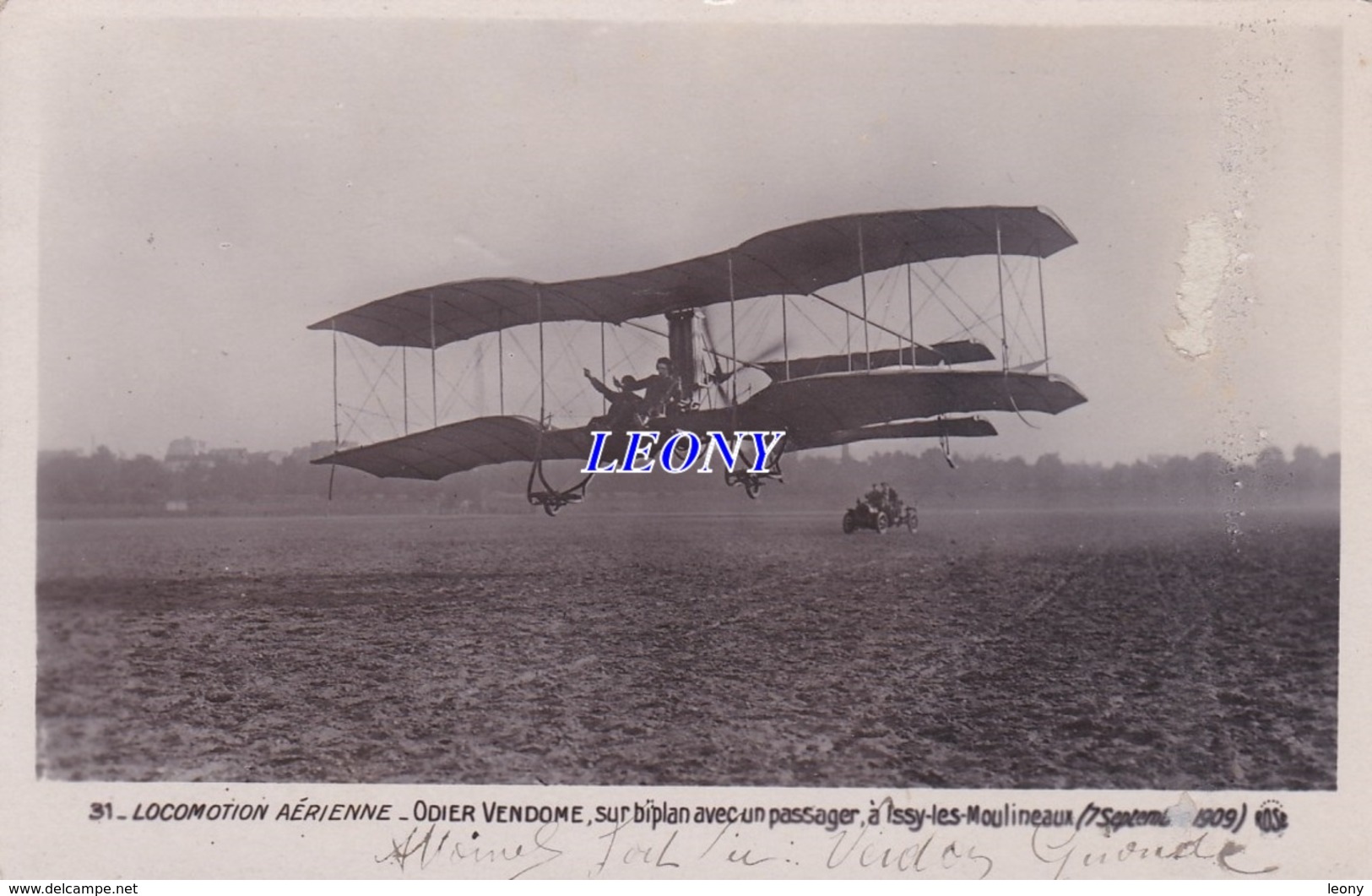 CPA  " LOCOMOTION AERIENNE - ODIER VENDOME Sur BIPLAN Avec Un PASSAGER à ISSY Les MOOULINEAUX - ....-1914: Precursori