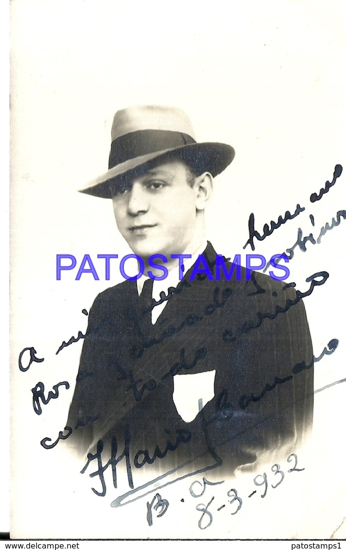 94971 ARTIST MARIO CANARO SINGER CANTANTE TANGO YEAR 1932 AUTOGRAPH POSTAL POSTCARD - Artisti
