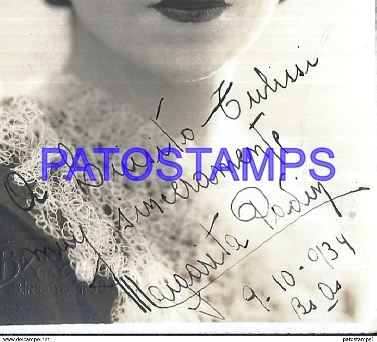 94972 ARTIST MARGARITA PADIN ACTRESS COMIC YEAR 1934 AUTOGRAPH POSTAL POSTCARD - Artisti