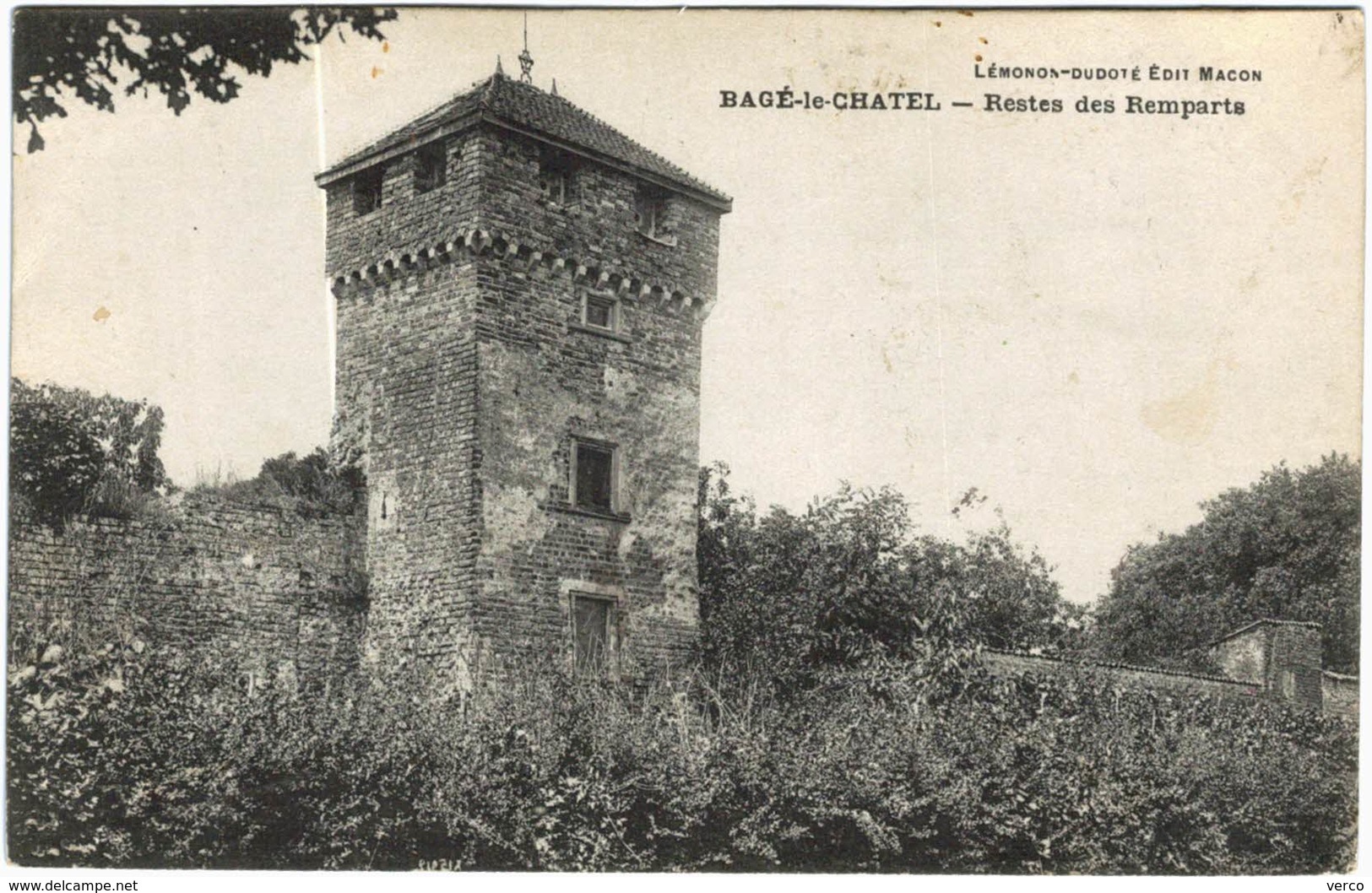 Carte Postale Ancienne De BAGE LE CHATEL-restes Des Remparts - Non Classés