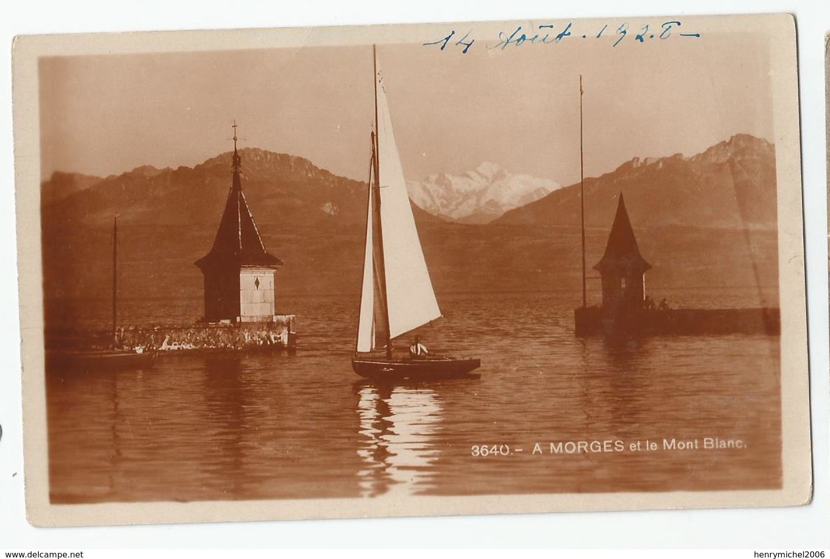 Suisse Vaud Morges Voilier 1928 Et Le Mont Blanc 3640 - Morges