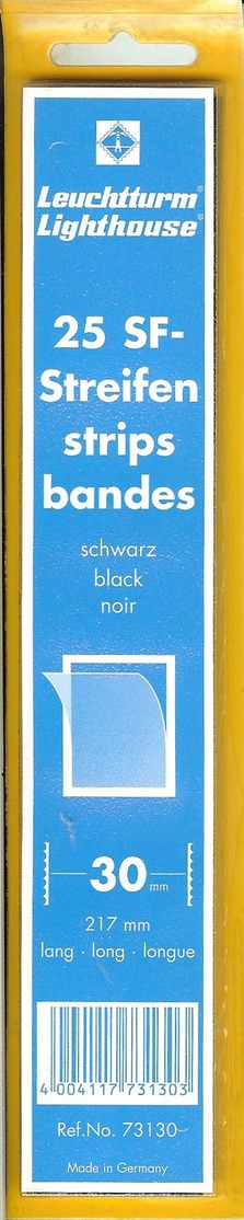 LEUCHTTURM - Bandes 217X30 Mm (25) - Fond Noir - Mounts