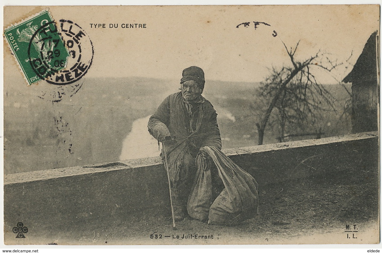 Judaica  Type Du Centre Le Juif Errant Beggar Mendiant . Voyagé De Tulle Corrèze - Jodendom