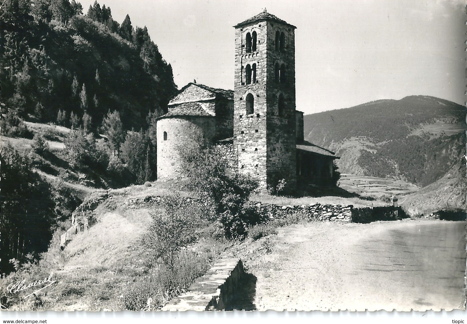 VALLÉE  D' ANDORRE  - Encamp, Vue Générale . Eglise St-Jean De Casellas . La Radio  (  3 . CPsm,  N Et B Et Couleur ) - Andorra