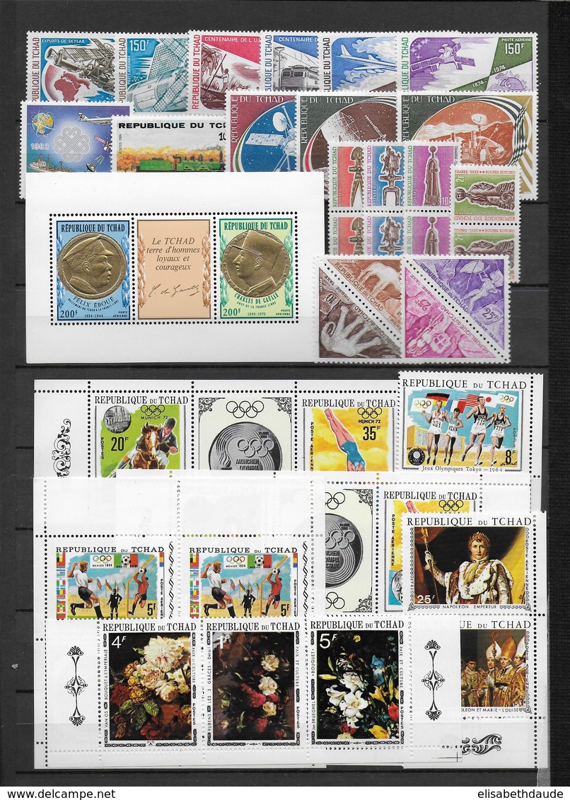 TCHAD - TRES BELLE COLLECTION AVEC TIMBRES OR - 5 SCANS ** / MNH - SANS CHARNIERE - COTE YVERT = 450 EURO - Tsjaad (1960-...)