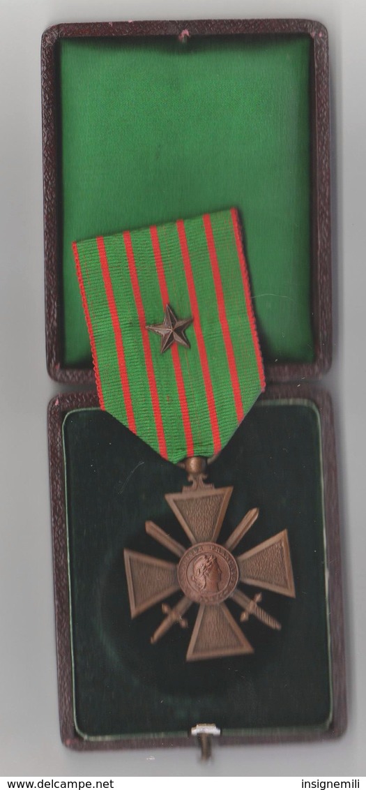 MEDAILLE CROIX DE GUERRE 1914-1918 Avec 1 Citation Dans Sa Boite D' Origine - France