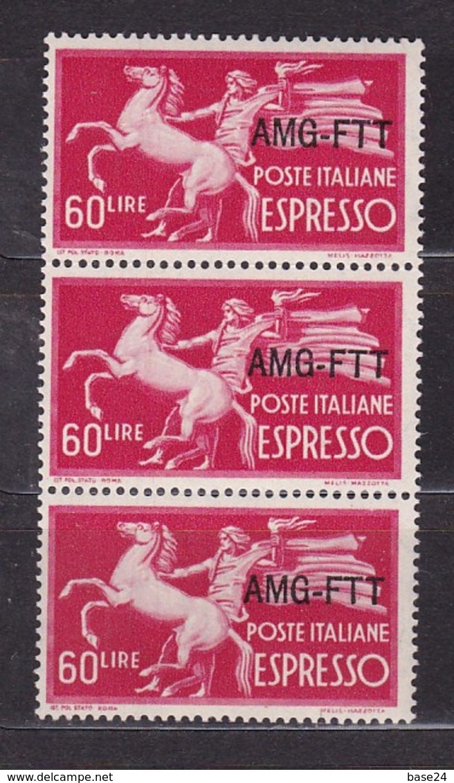 1950 Italia  Italy Trieste A  60 Lire Espresso X 3 MNH** - Posta Espresso