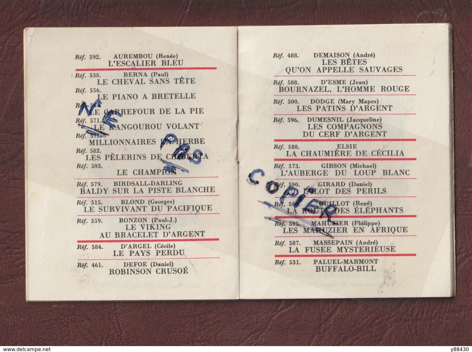 CALENDRIER de poche -- année 1961 - Bibliothèque ROUGE ET OR - Série Dauphine & série Souveraine -- 15 scannes.