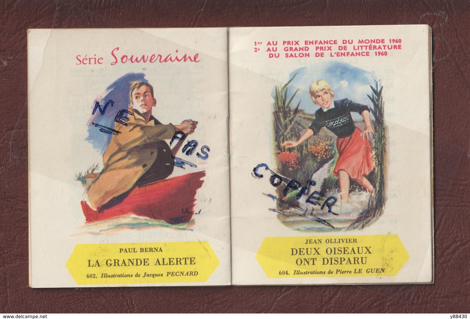 CALENDRIER de poche -- année 1961 - Bibliothèque ROUGE ET OR - Série Dauphine & série Souveraine -- 15 scannes.