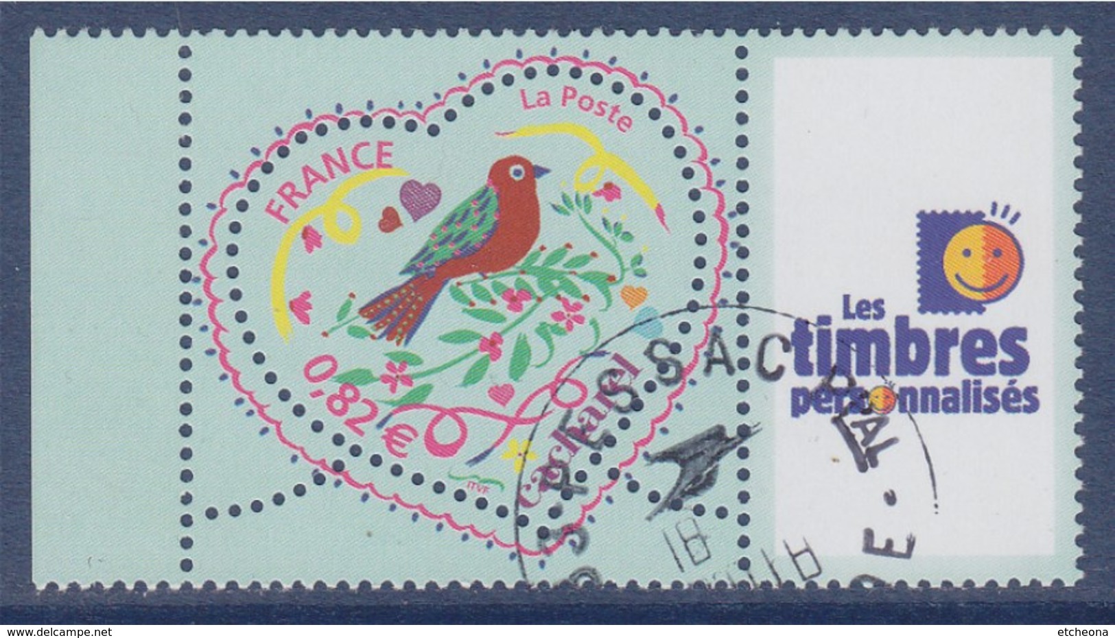 = Timbre Coeur Saint Valentin De Cacharel 0.82€ YT N° 3748A Et Spink N°32 Avec Logo TPP Oblitéré - Other & Unclassified