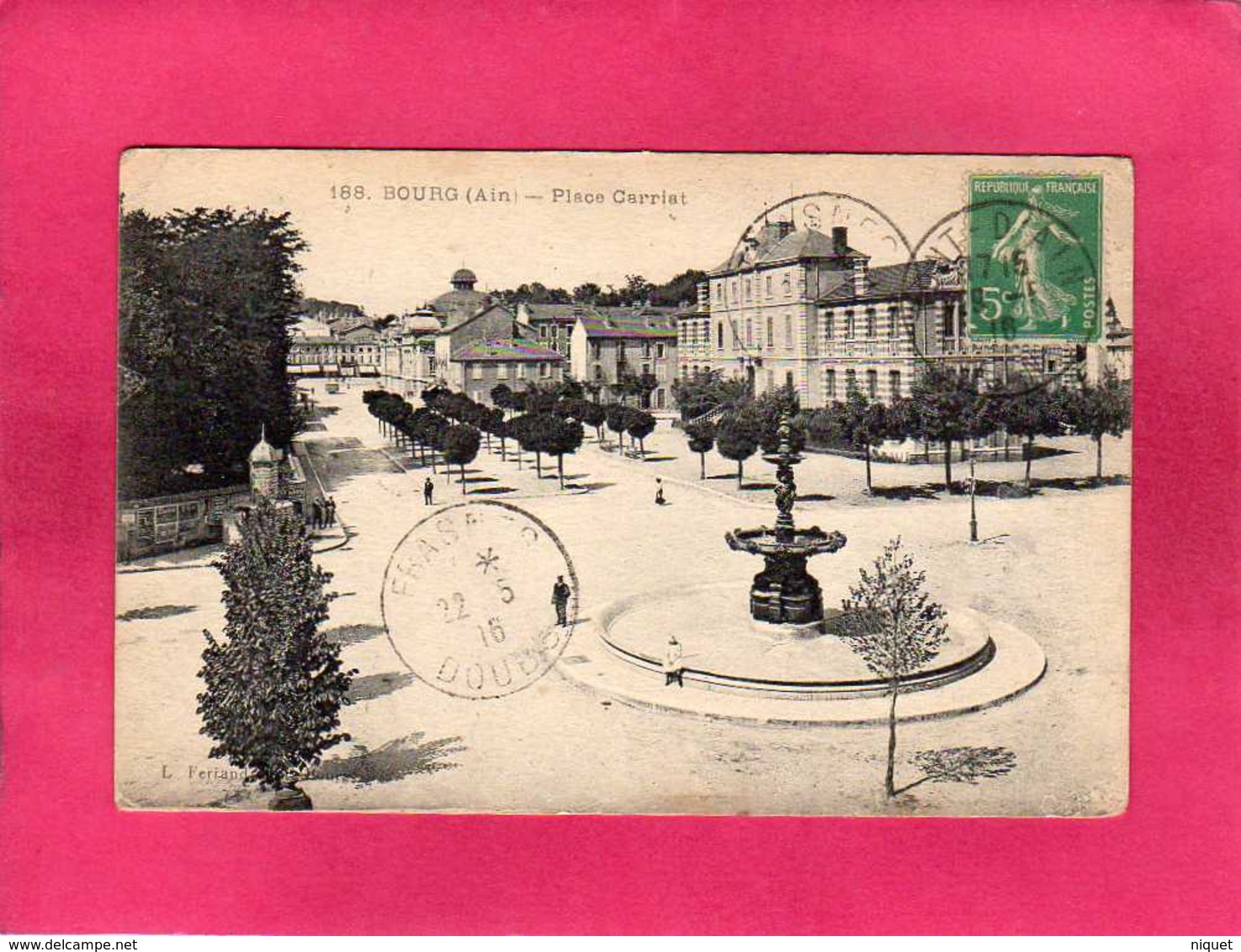 01 Ain, Bourg, Place Carriat, Animée, 1916, (L. Ferrand) - Autres & Non Classés