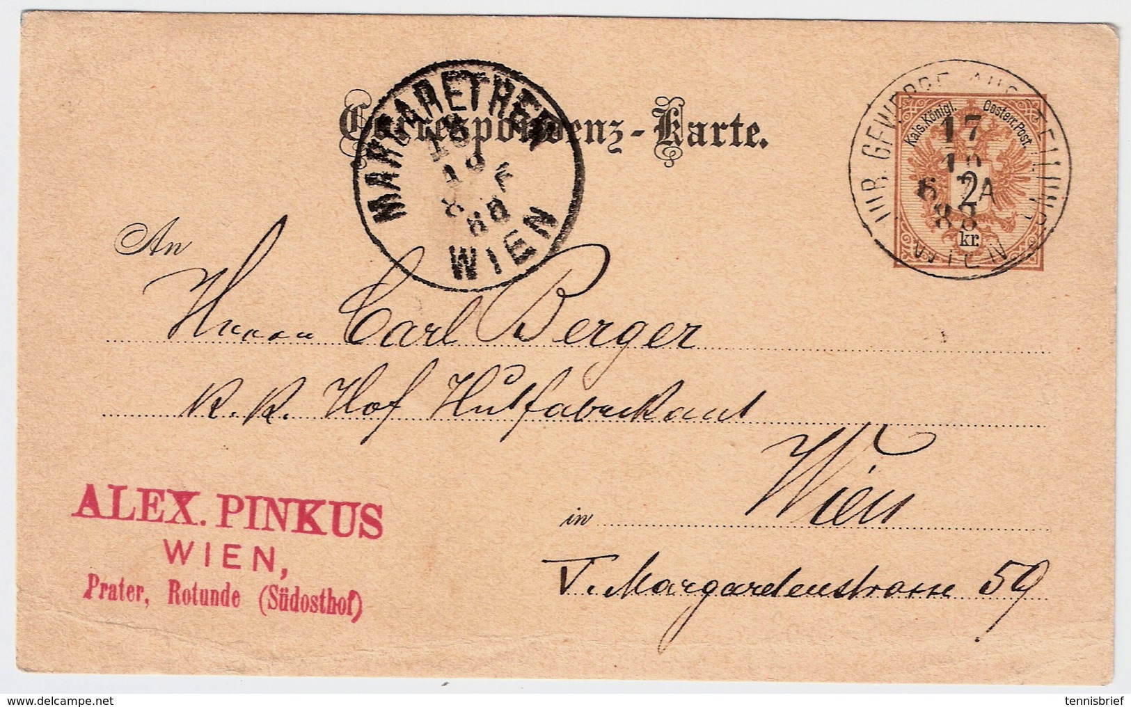1888,sehr Früher  Sonder-Stp. " Wien - Gewerbe-Ausstellung " , # A384 - Lettres & Documents